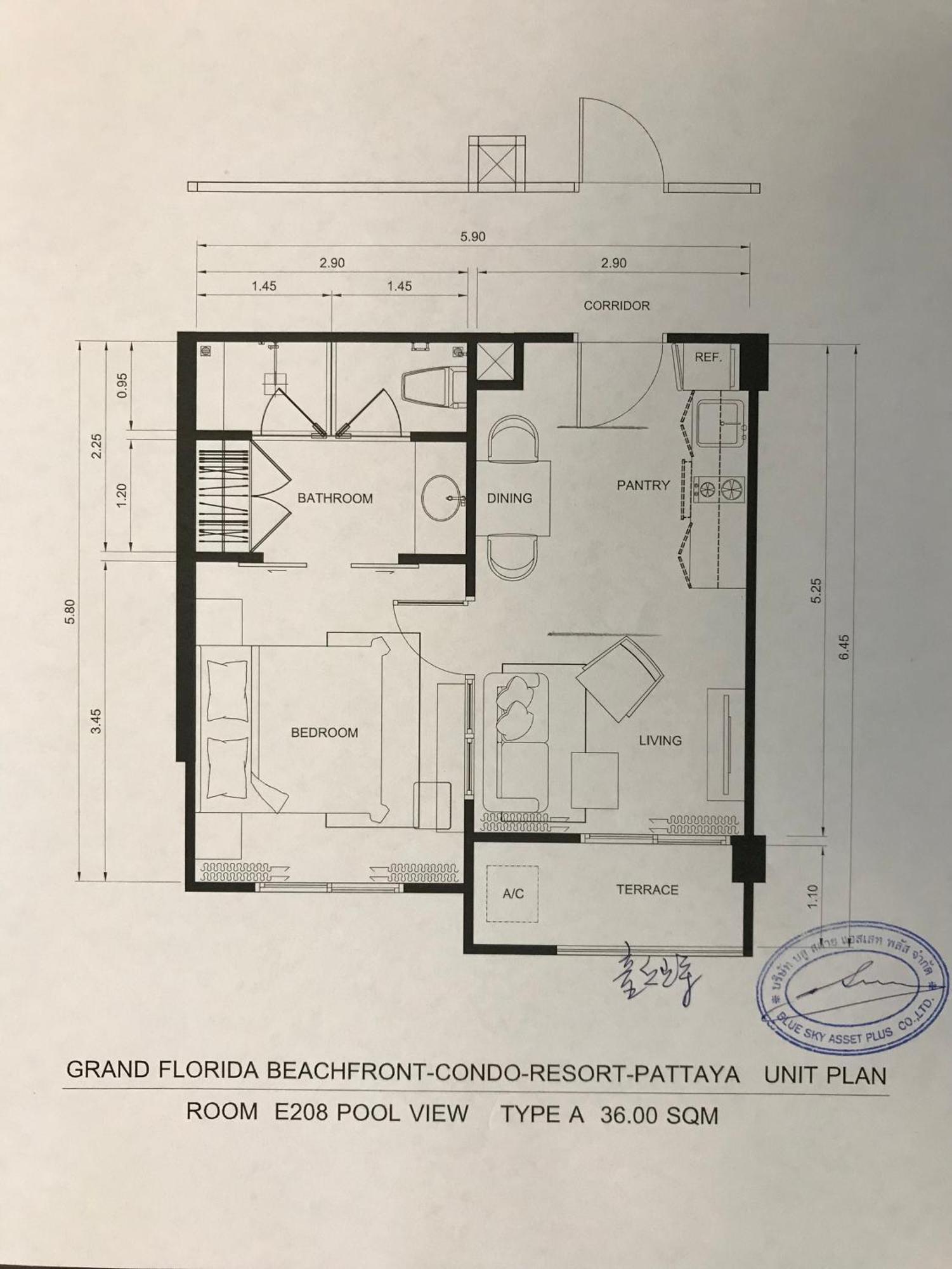 Grand Florida芭提雅带免费游泳池温泉和健身房和办公区水上花园公寓e208 Na Chom Thian Bagian luar foto