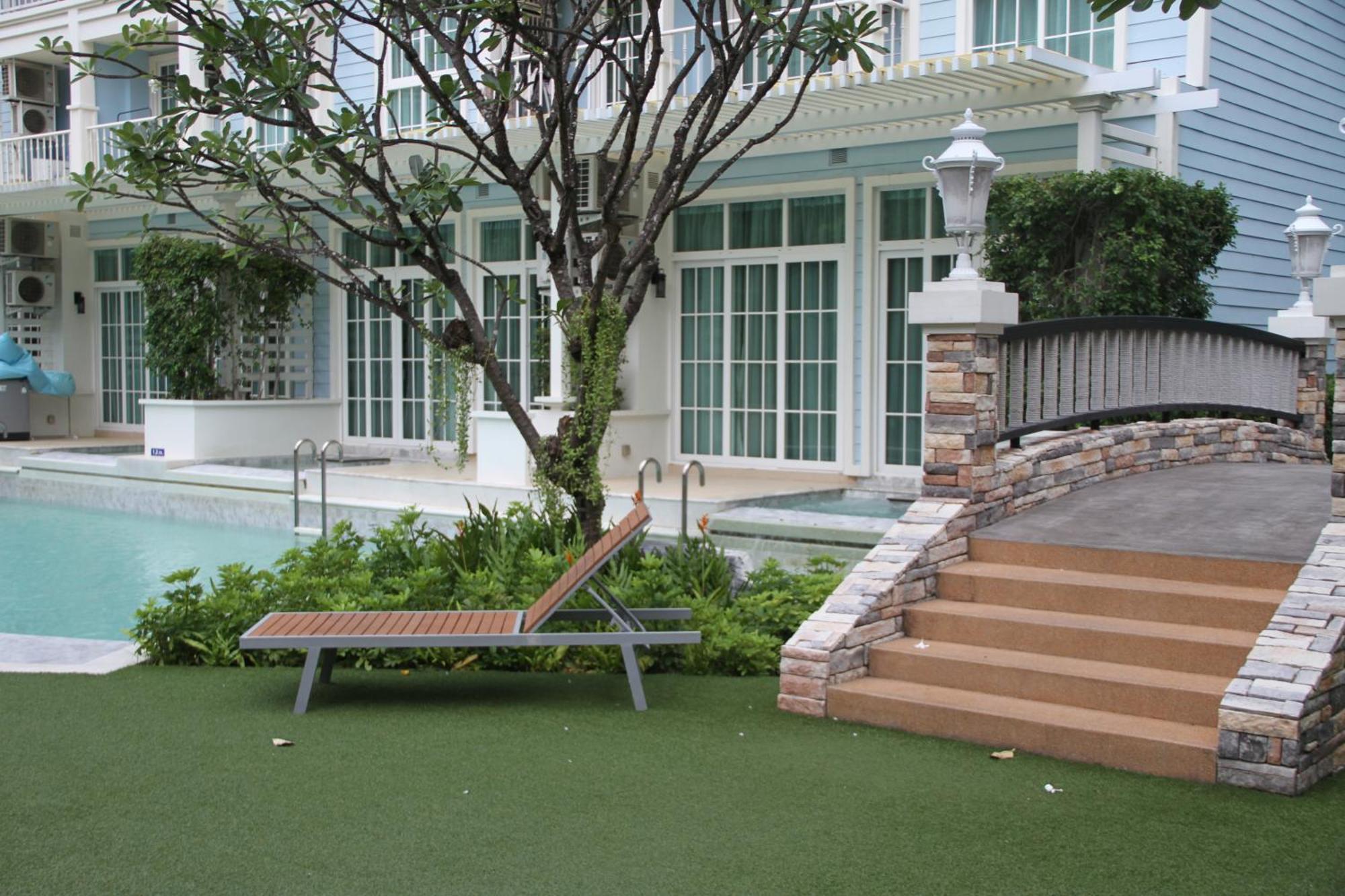 Grand Florida芭提雅带免费游泳池温泉和健身房和办公区水上花园公寓e208 Na Chom Thian Bagian luar foto