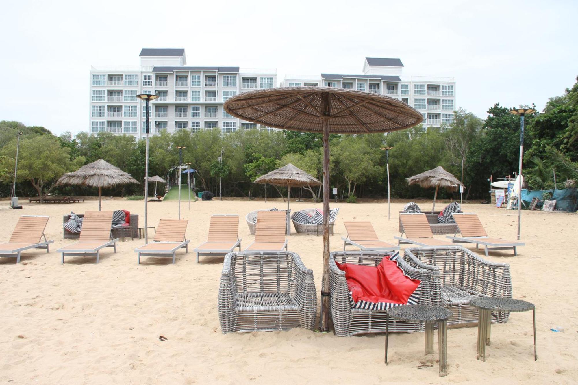 Grand Florida芭提雅带免费游泳池温泉和健身房和办公区水上花园公寓e208 Na Chom Thian Bagian luar foto
